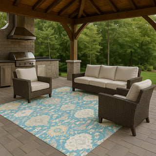 Dalyn Tabrook TB4 Blue Area Rug Outdoor Lifestyle Image Feature