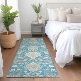 Dalyn Tabrook TB4 Blue Area Rug Runner Lifestyle Image Feature