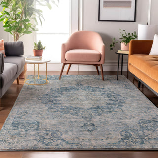Dalyn Tabrook TB5 Blue Area Rug Lifestyle Image Feature