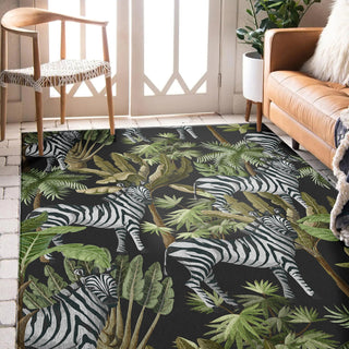 Dalyn Tropics TC13 Black Area Rug Lifestyle Image Feature