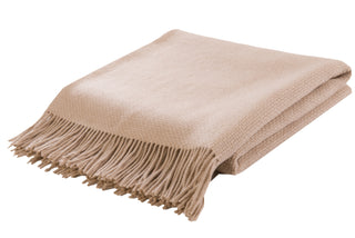 Auskin Camel Hair Basketweave White Throw main image