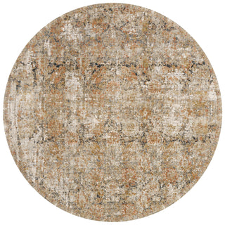Loloi Theia THE-02 Taupe/Gold Area Rug Round Image
