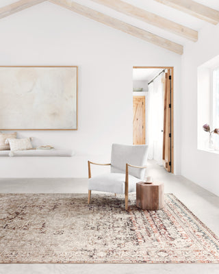 Loloi Theia THE-05 Taupe/Brick Area Rug Corner Image