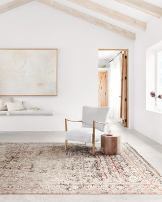 Loloi Theia THE-05 Taupe/Brick Area Rug Lifestyle Image Feature