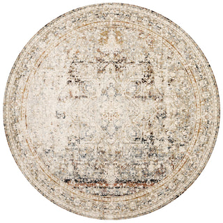 Loloi Theia THE-05 Taupe/Brick Area Rug Round Image