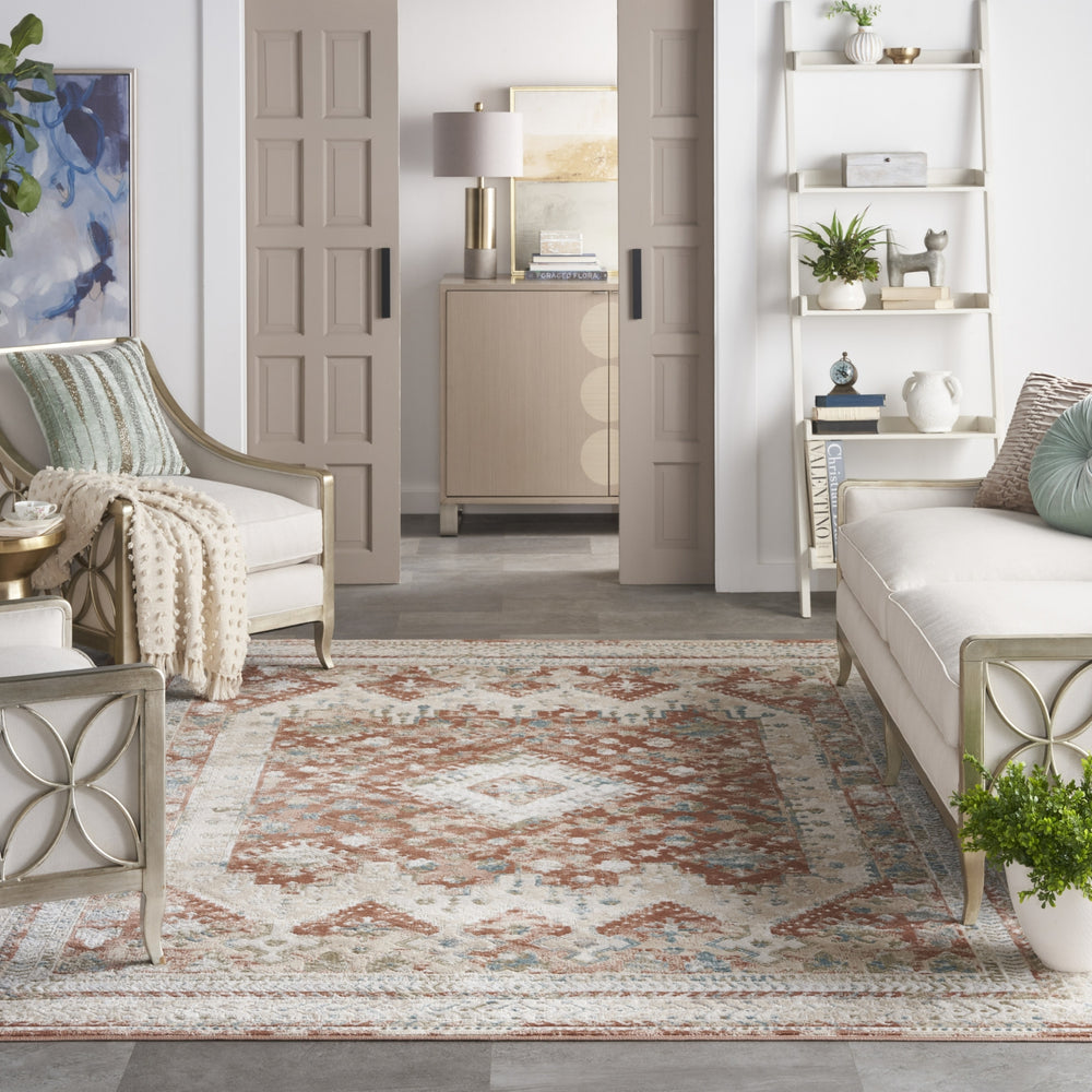 Nourison Thalia THL04 Rust Multicolor Area Rug Room Image Feature