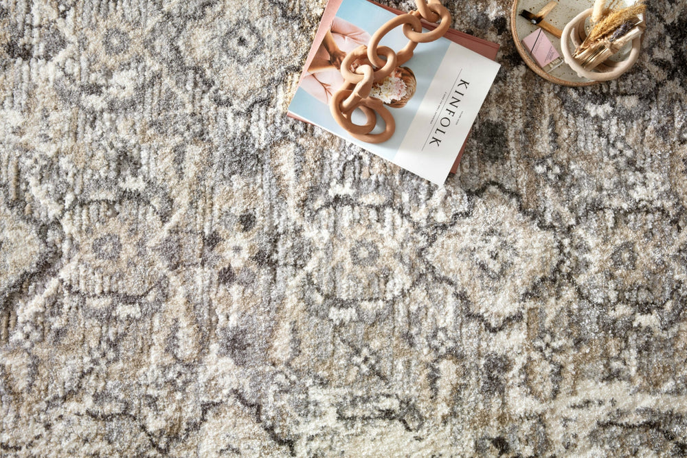 Loloi Theory THY-03 Natural / Grey Area Rug Lifestyle Image Feature