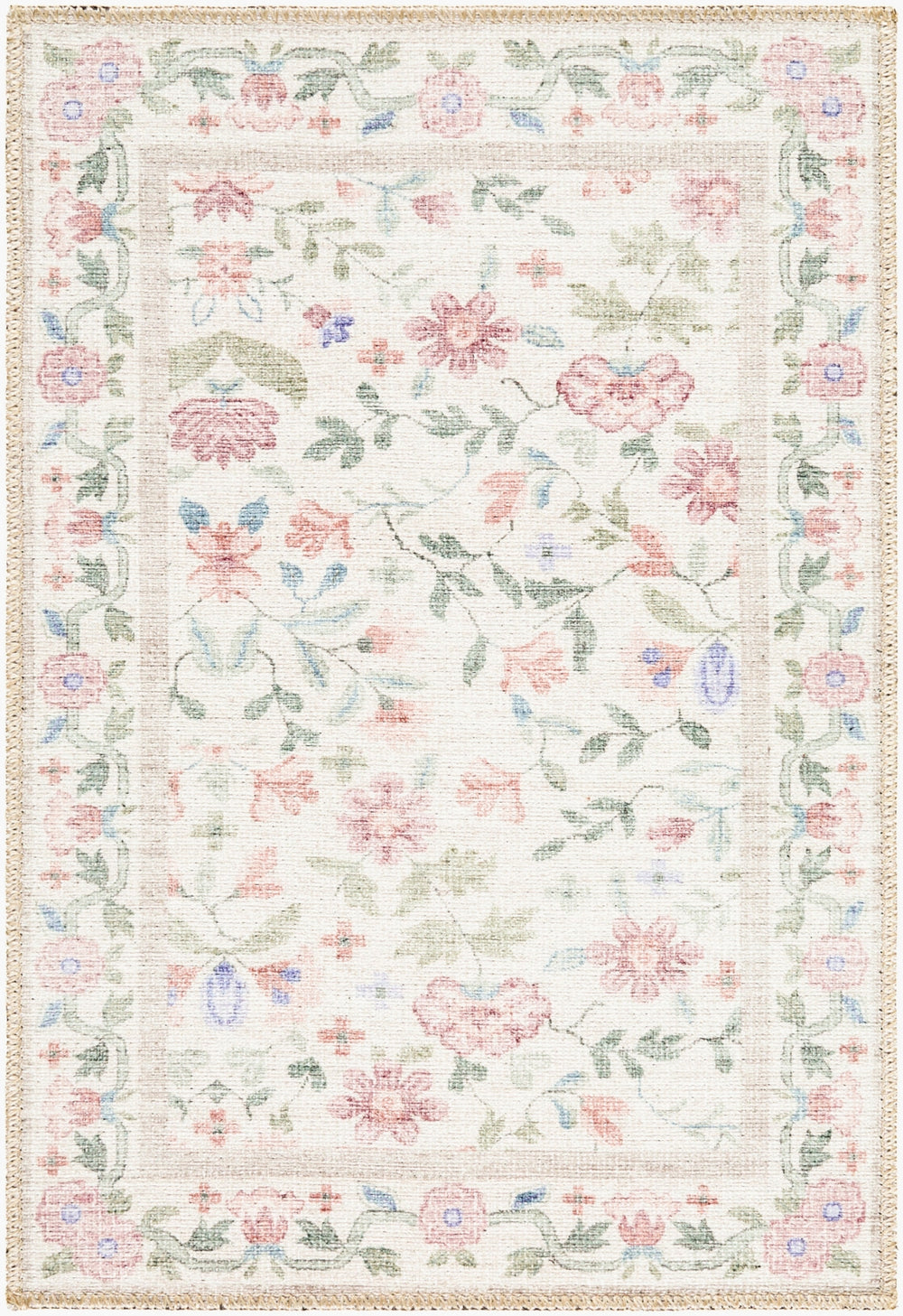 Livabliss Thistle THT-2300 Ivory Machine Washable Area Rug