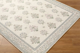 Livabliss Thistle THT-2301 Ivory Machine Washable Area Rug Corner Shot