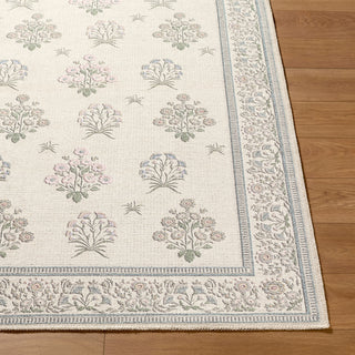 Livabliss Thistle THT-2301 Ivory Machine Washable Area Rug Angle