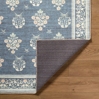 Livabliss Thistle THT-2302 Denim Blue Machine Washable Area Rug Pile