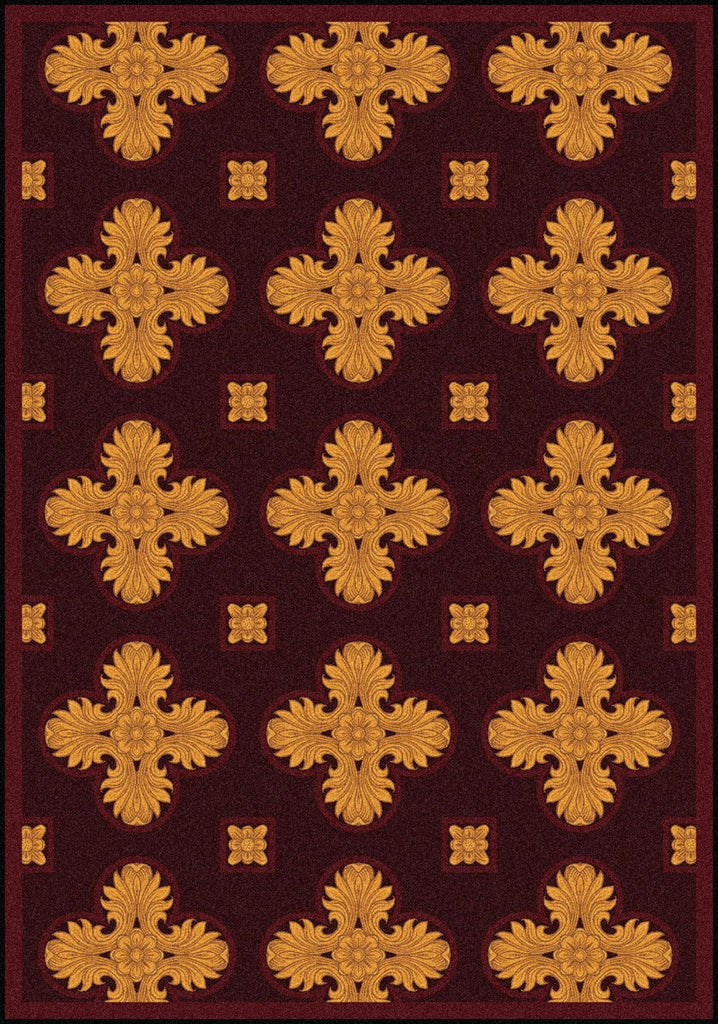 Joy Carpets Any Day Matinee Tivoli Burgundy Area Rug