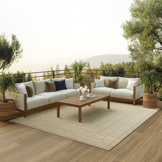 Nourison Tulum TLM04 Taupe Grey Area Rug Corner Image
