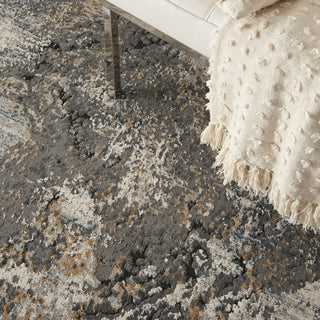 Nourison Tangra TNR01 Grey Multicolor Area Rug Corner Image