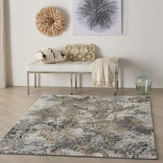 Nourison Tangra TNR01 Grey Multicolor Area Rug Room Image Feature