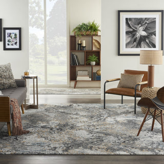 Nourison Tangra TNR01 Grey Multicolor Area Rug Corner Image