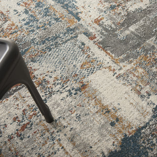 Nourison Tangra TNR06 Grey Multicolor Area Rug Corner Image