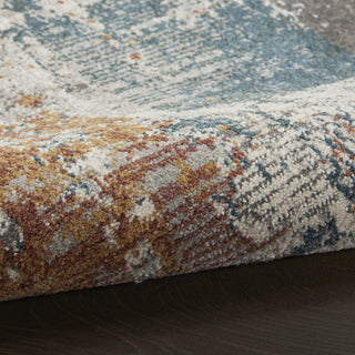 Nourison Tangra TNR06 Grey Multicolor Area Rug Corner Image