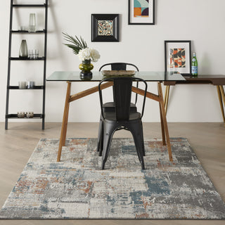 Nourison Tangra TNR06 Grey Multicolor Area Rug Corner Image
