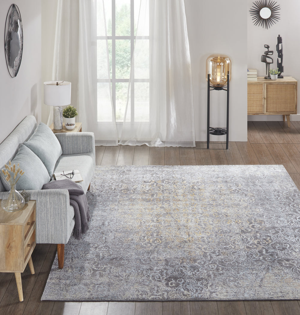 featured Ancient Boundaries Tourne TOU-383 Grey Area Rug Lifestyle Image