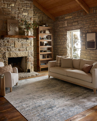 Loloi Townes TOW-04 Ivory / Sky Area Rug Lifestyle Image Feature