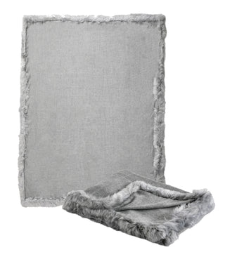 Auskin Alpaca Luxe Fur Trim Glacier Throw Main Image