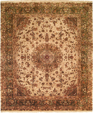 Kalaty Tabriz TR-550 Ivory/Green Area Rug