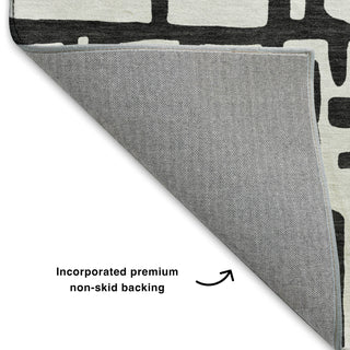Dalyn The Reserve TR1 Black Machine Washable Area Rug Backing Image