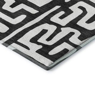 Dalyn The Reserve TR1 Black Machine Washable Area Rug Corner Image