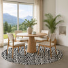 Dalyn The Reserve TR1 Black Machine Washable Area Rug Round Lifestyle Image Feature