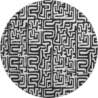 Dalyn The Reserve TR1 Black Machine Washable Area Rug Round Main Image