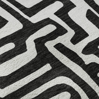 Dalyn The Reserve TR1 Black Machine Washable Area Rug Swatch Image