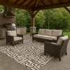 Dalyn The Reserve TR1 Chocolate Machine Washable Area Rug Outdoor Lifestyle Image Feature