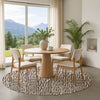 Dalyn The Reserve TR1 Chocolate Machine Washable Area Rug Round Lifestyle Image Feature