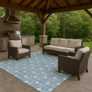 Dalyn The Reserve TR10 Denim Machine Washable Area Rug Outdoor Lifestyle Image Feature