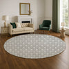 Dalyn The Reserve TR10 Gray Machine Washable Area Rug Round Lifestyle Image Feature