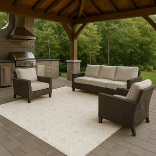 Dalyn The Reserve TR10 Ivory Machine Washable Area Rug Outdoor Lifestyle Image Feature