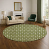 Dalyn The Reserve TR10 Olive Machine Washable Area Rug Round Lifestyle Image Feature