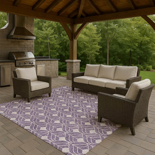Dalyn The Reserve TR10 Plum Machine Washable Area Rug Outdoor Lifestyle Image Feature