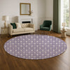 Dalyn The Reserve TR10 Plum Machine Washable Area Rug Round Lifestyle Image Feature