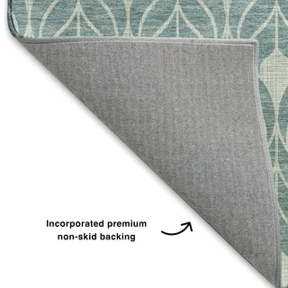 Dalyn The Reserve TR10 Teal Machine Washable Area Rug Backing Image