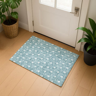 Dalyn The Reserve TR10 Teal Machine Washable Area Rug Scatter Lifestyle Image Feature