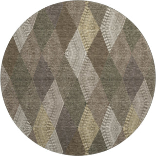 Dalyn The Reserve TR11 Brown Machine Washable Area Rug Round Main Image