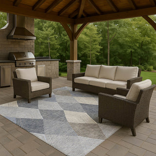 Dalyn The Reserve TR11 Denim Machine Washable Area Rug Outdoor Lifestyle Image Feature