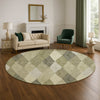 Dalyn The Reserve TR11 Fern Machine Washable Area Rug Round Lifestyle Image Feature