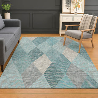Dalyn The Reserve TR11 Turquoise Machine Washable Area Rug Lifestyle Image Feature