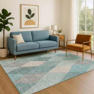 Dalyn The Reserve TR11 Turquoise Machine Washable Area Rug Lifestyle Image Feature