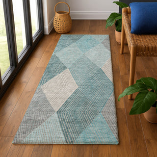 Dalyn The Reserve TR11 Turquoise Machine Washable Area Rug Runner Lifestyle Image Feature