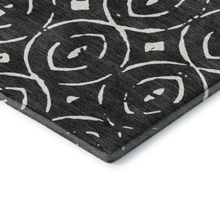 Dalyn The Reserve TR12 Black Machine Washable Area Rug Corner Image
