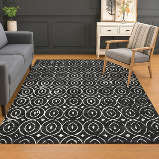 Dalyn The Reserve TR12 Black Machine Washable Area Rug Lifestyle Image Feature